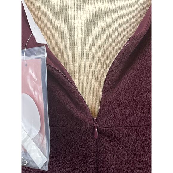 Birdy Grey Cold Shoulder Floor Length Crepe Dress in‎ Cabernet L (Dev) NWT - Picture 9 of 14